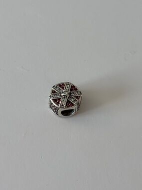 Pandora Silver Red and Clear Gift Box Charm